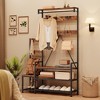 Parent-Child Coat Rack Shoe Bench Hall Tree with Bench and Shoe Storage, Industrial Coat with Shoe Rack, Storage Cubbies, Hooks, and Top Shelf - 2 of 4