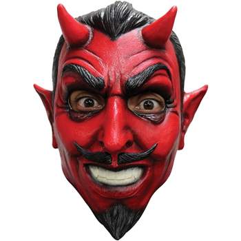 Ghoulish Mens Classic Red Devil Costume Mask - 11 in. - Red
