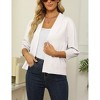 Women's 3/4 Sleeve Cropped Cardigan Sweater Open Front Short Shrugs Cardigans Lightweight Sweaters - 4 of 4