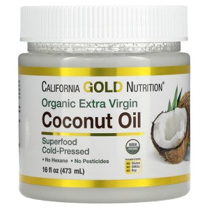 Organic Extra Virgin Coconut Oil by California Gold Nutrition - Use as Cooking Oil or Butter Substitute - Use Externally on Hair & Skin - Vegan - 1 of 3