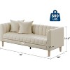 Faux Leather Sofa Couch, Modern 78" W Sofa with Deep Seats, 3 Seater Sofa Couch with 2 Throw Pillows and Wood Legs, Easy Assembly - 2 of 4