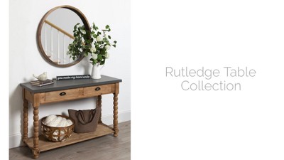 Rustic Wood and Concrete Gray Console Table with Storage