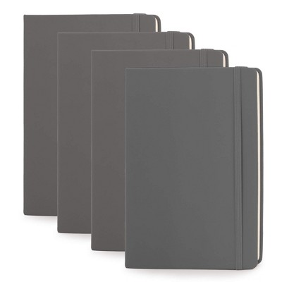 Simply Genius A5 Dotted Notebooks with Hardcover - Journals for Writing - Grid Notebook - 192 pages, 5.7" x 8.4" (Gray, 4 Pack)