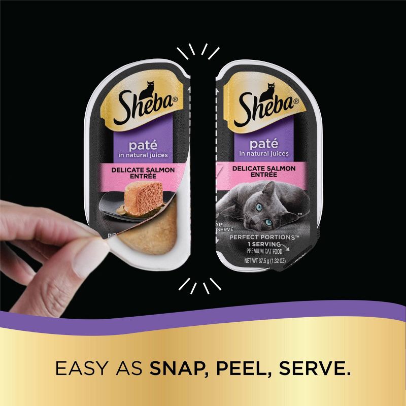 Sheba Perfect Entree Pate Portions Salmon Flavor Wet Cat Food - 2.64oz, 4 of 11