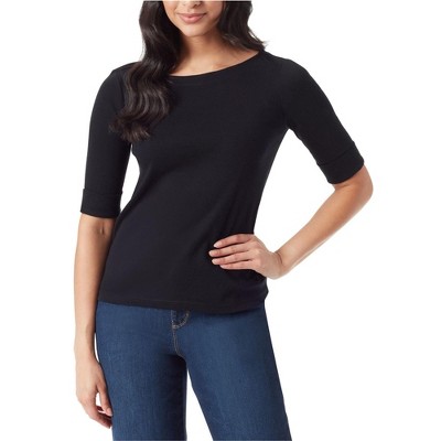 Gloria Vanderbilt Womens Solid Basic T-Shirt