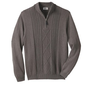 Liberty Blues by KingSize Men's Big & Tall Shoreman's Quarter Zip Cable Knit Sweater - 1 of 4