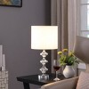 22.25" Crystal Prism Table Lamp – Geometric Chrome Base + White Linen Drum Shade - 4 of 4