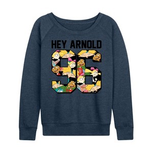 Women's - Hey Arnold! - Arnold 1996 Lightweight French Terry Wide Neck Long Sleeve Shirt - 1 of 4