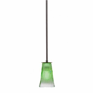 Toltec Lighting Apollo 1 - Light Pendant in  Dark Granite with 5" Square Kiwi Green Crystal Shade - 1 of 1
