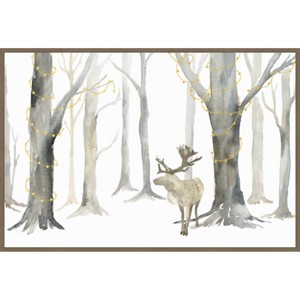 Amanti Art 41"x28" Christmas Forest Landscape by Tara Reed Framed Canvas Wall Art Print - 1 of 4