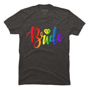Adult Design By Humans Bride Pride Rainbow Wedding By Anhanva T-Shirt - 1 of 2