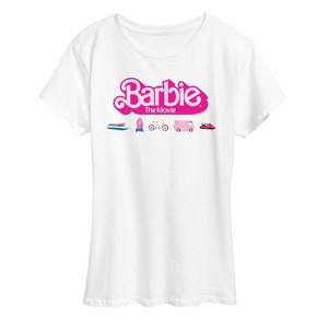 Women's - Barbie - Barbie Transportaion Vehicles Short Sleeve Graphic T-Shirt - 1 of 4