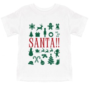 Santa Christmas Icons - Youth Short Sleeve Graphic T-Shirt and Toddler Short Sleeve Graphic T-Shirt - 1 of 3