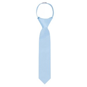 Jacob Alexander Young Boys' 11" Solid Color Pre-Tied Zipper Neck Tie - 1 of 4