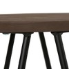 Industrial Metal and Wood Counter Stool with Round Wood Seat, Hairpin Legs, and Footrest for Kitchen, Bar, or Condo - 2 of 4