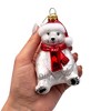 Classic White Polar Bear Glass Christmas Ornament| OrnamentallyYou - 4 of 4