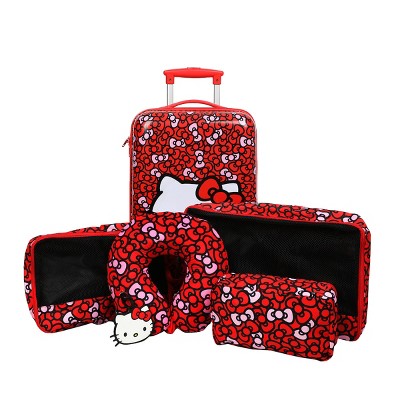 Hello Kitty 6-Piece Travel Set – 20" Luggage, Neck Pillow, Luggage Tag & Packing Cubes