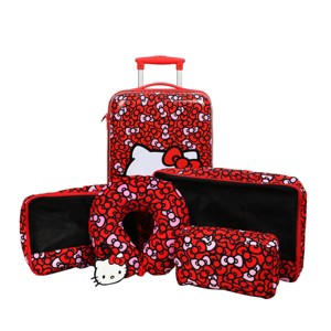 Hello Kitty 6-Piece Travel Set – 20” Luggage, Neck Pillow, Luggage Tag & Packing Cubes - 1 of 4