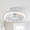 Parrot Uncle Modern White 20" Indoor Integrated LED CCT Low Profile Caged Enclosed Ceiling Fan - 2 of 4