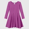 City Threads Girls Soft Jersey 100% Cotton Long Sleeve Skater Dress - USA-Made Twirly Dress for Toddlers/Kids - 3 of 4