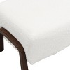 Modern Boucle Ottoman Footrest, White Upholstered Accent Footstool with Square Wooden Legs for Living Room, Bedroom, or Entryway-Tanpinhause - 4 of 4