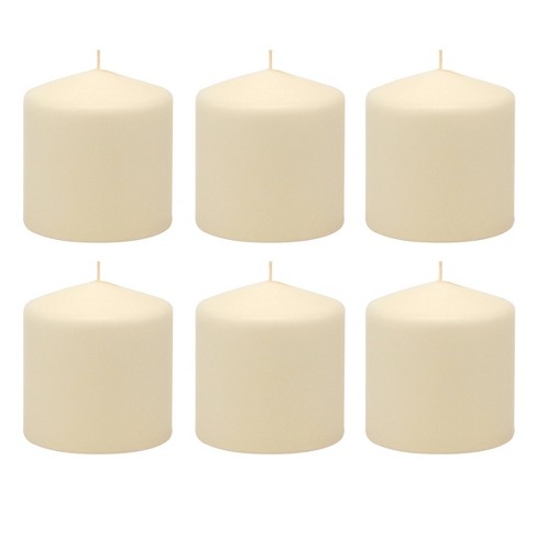 3 x 6 Inch Ivory Unscented Pillar Candles Set of 3 Handpoured for Weddings H... 