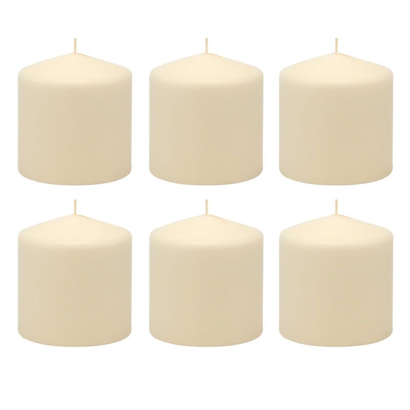 6pk Pillar Candles Ivory - Stonebriar Collection, 1 of 10