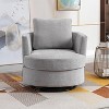 Hrinhom Modern Chenille Swivel Barrel Chair with Metal Base - 4 of 4