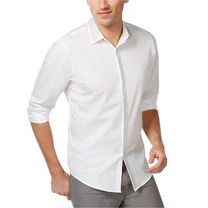 I.N.C International Concepts Mens Shine Button Up Shirt, White, Small - 1 of 1