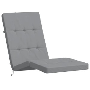 vidaXL Outdoor Deck Chair Cushions in Gray - Made from Durable Oxford Fabric - Pack of 2 - Comfortable Foam Fiber Filling - 1 of 4