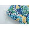 Outdoor/Indoor Blown Bench Cushion Amalia Paisley Blue - Pillow Perfect - 3 of 4