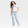 Women's New York Floral Pointelle Short Sleeve Graphic Baby T-Shirt - Off-White - 3 of 3