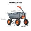 Garden Dump Cart, 800 LB Capacity, Heavy Duty Yard Wagon with All Terrain Tires 180° Adjustable Handle, Durable Outdoor Gardening Cart for Lawn Yard - 3 of 4