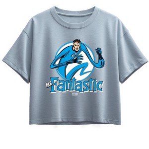 Girls' - Marvel - Fantastic Four Mr Fantastic Circle Short Sleeve Boxy Graphic T-Shirt - 1 of 1