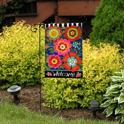 Bright Blooms Multicolor Polyester Spring Garden Flag 18" x 12.5"