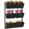 Okak Wall Planter 3-Tier with 6 Pots Self Draining, Easy Mount Indoor Outdoor Hanging Garden for Vegetables, Flowers, Herbs - 2 of 4