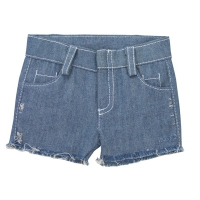 Sophia’s Light Denim Frayed Hem Shorts for 18” Dolls, Indigo Blue