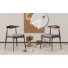 Sapphtopaz Retro Upholstered Dining Chairs Set of 2, Rubberwood Arched Backrest Dining Room Chairs, Wood Kitchen Chairs with Comfort Cushions - 4 of 4