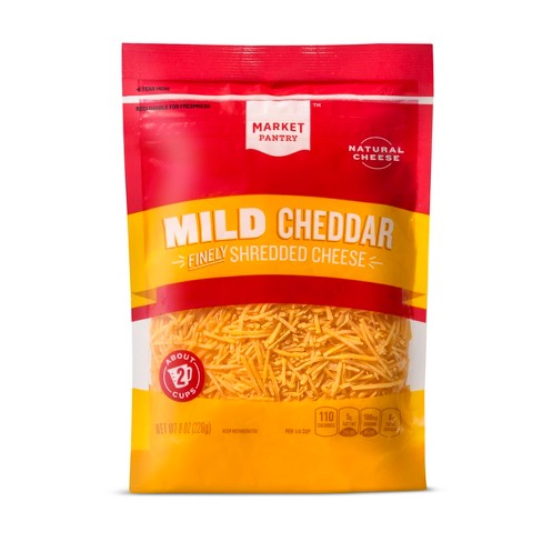 Finely Shredded Mild Cheddar Cheese 8oz Market Pantry Target