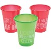 4E's Novelty 16 oz Christmas Cups for Party - 50 Pack Christmas Party Disposable Plastic Cups with Santa & Humorous Quotes Bulk & Holiday Cups - 3 of 4
