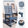 Outdoor Adirondack Rocking Chair - All-Weather HDPE Fire Pit Chair with Wide Backrest, 380LB Capacity - Patio, Garden, Backyard & Lawn - 4 of 4