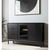 HomeRoots 31" Black Wood Accent Cabinet With LED With Single Door And Three Drawers - 2 of 4