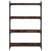 vidaXL Bookcase Storage Bookshelf Display Book Cabinet Engineered Wood - Smoked Oak 31.5" 47.2" - 4 of 4