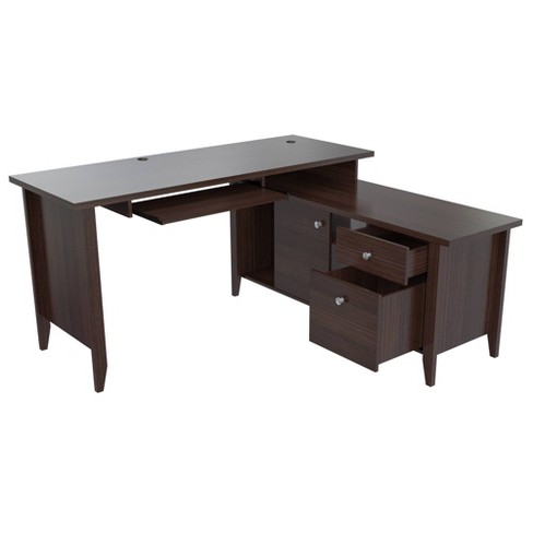 L Shaped Computer Writing Desk Espresso Inval Target