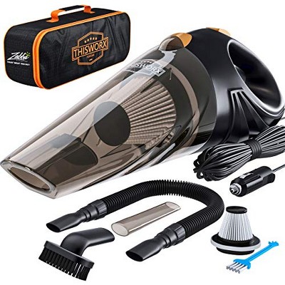 ThisWorx Portable 12V Car Vacuum Cleaner with 3 Attachments and 16-foot Cord