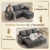 Dyonery 81" Chenille Sleeper Sofa Bed with Reversible Storage Chaise, L-Shaped Pull Out Sectional Couch for Guest Room - 4 of 4