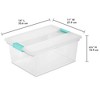 Sterilite Clip Box, Stackable Storage Bin with Latching Lid, Plastic Container to Organize Office, Crafts, Home, Clear Base and Lid - image 3 of 4