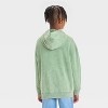 Boys' Minecraft Embroidered Mineral Wash Hooded Sweatshirt - Olive Green - 3 of 4