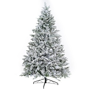 Syemin Artificial Plants Flocked 7FT PE PVC Mixed Christmas Tree Gentle Flocked Snow fits Family Rooms Has Lifelike Branches, White, 47.2"*14.1"*15.7" - 1 of 4