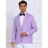 INSPIRE CHIC Men's Notch Lapel Single Breasted Formal Business Striped Blazer - 2 of 4